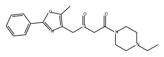 Ethanone, 1-(4-ethyl-1-piperazinyl)-2-[[(5-methyl-2-phenyl-4-oxazolyl)methyl]sulfinyl]- Structure