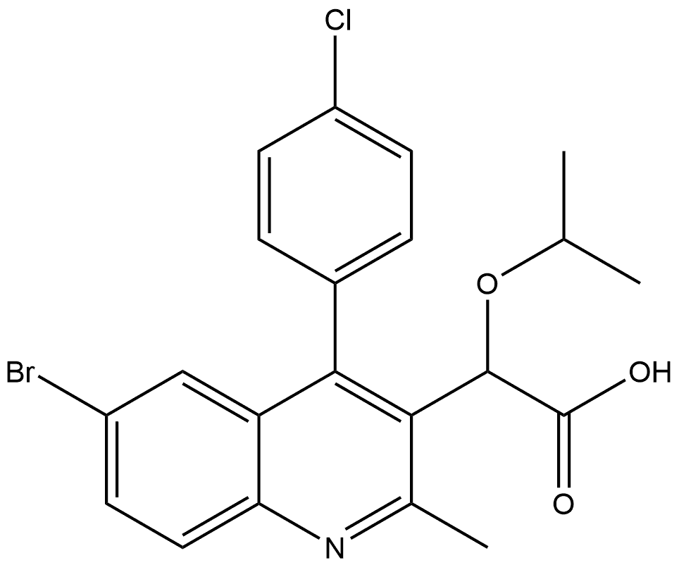 [6-Bromo-4-(4-chlorophenyl)-2-methyl-3-quinolinyl](isopropoxy)acetic acid Structure