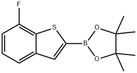 Benzo[b]thiophene, 7-fluoro-2-(4,4,5,5-tetramethyl-1,3,2-dioxaborolan-2-yl)- Structure