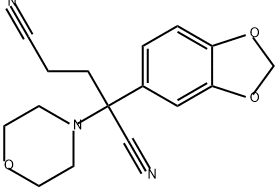 Pentanedinitrile, 2-(1,3-benzodioxol-5-yl)-2-(4-morpholinyl)- Structure