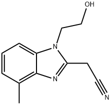 1H-Benzimidazole-2-acetonitrile, 1-(2-hydroxyethyl)-4-methyl- Structure