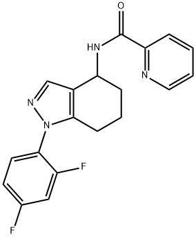 2-Pyridinecarboxamide, N-[1-(2,4-difluorophenyl)-4,5,6,7-tetrahydro-1H-indazol-4-yl]- 구조식 이미지