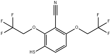 3-sulfanyl-2,6-bis(2,2,2-trifluoroethoxy)benzonitrile Structure