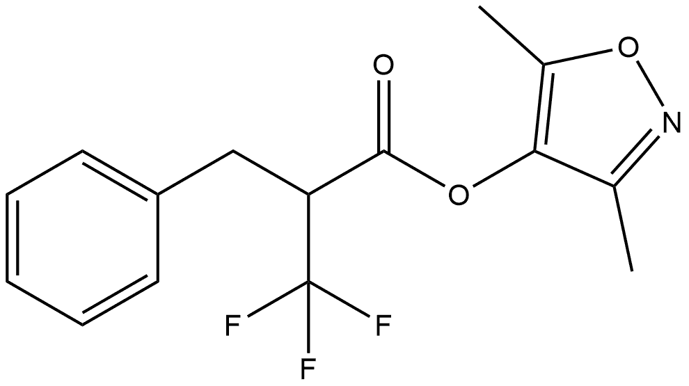 3,5-dimethylisoxazol-4-yl 2-benzyl-3,3,3-trifluoropropanoate Structure