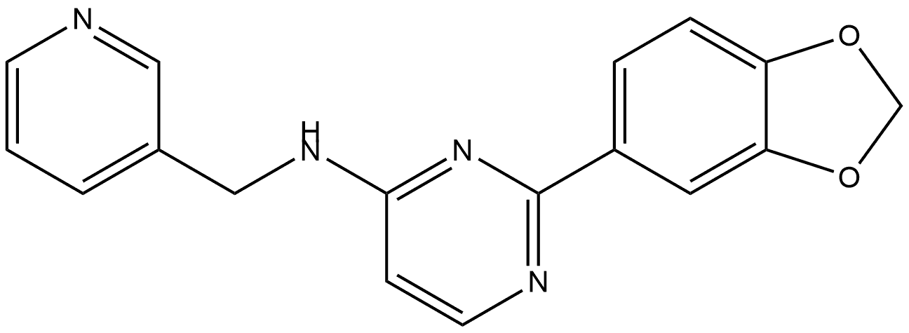 2-(benzo[d][1,3]dioxol-5-yl)-N-(pyridin-3-ylmethyl)pyrimidin-4-amine Structure