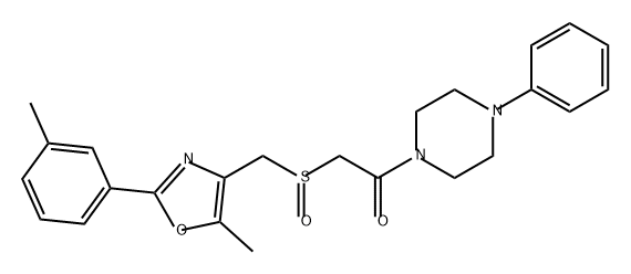 Ethanone, 2-[[[5-methyl-2-(3-methylphenyl)-4-oxazolyl]methyl]sulfinyl]-1-(4-phenyl-1-piperazinyl)- 구조식 이미지