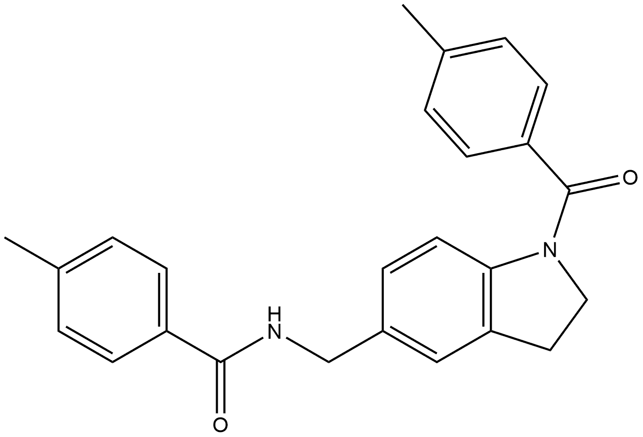 4-Methyl-N-((1-(4-methylbenzoyl)indolin-5-yl)methyl)benzamide Structure