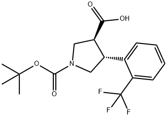 1,3-Pyrrolidinedicarboxylic acid, 4-[2-(trifluoromethyl)phenyl]-, 1-(1,1-dimethylethyl) ester, (3S,4R)- Structure