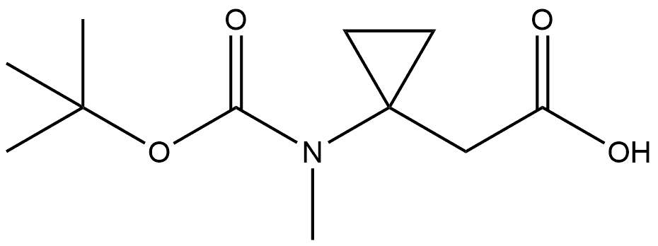 Cyclopropaneacetic acid, 1-[[(1,1-dimethylethoxy)carbonyl]methylamino]- Structure