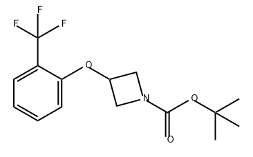 1-Azetidinecarboxylic acid, 3-[2-(trifluoromethyl)phenoxy]-, 1,1-dimethylethyl ester 구조식 이미지