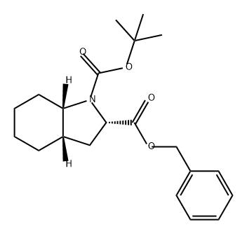 1H-Indole-1,2-dicarboxylic acid, octahydro-, 1-(1,1-dimethylethyl) 2-(phenylmethyl) ester, (2S,3aS,7aS)- Structure