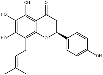 (2S)-2,3-Dihydro-5,6,7-trihydroxy-2α-(4-hydroxyphenyl)-8-(3-methyl-2-butenyl)-4H-1-benzopyran-4-one Structure