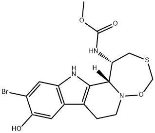 N-[[(1S)-11-Bromo-1,2,7,8,13,13bβ-hexahydro-10-hydroxy[1,6,2]oxathiazepino[2',3':1,2]pyrido[3,4-b]indol]-1α-yl]-2-hydroxyacetamide Structure