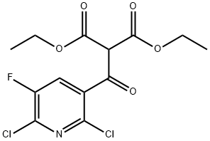 Propanedioic acid, 2-[(2,6-dichloro-5-fluoro-3-pyridinyl)carbonyl]-, 1,3-diethyl ester 구조식 이미지