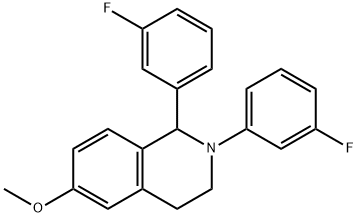 1,2-Bis(3-fluorophenyl)-6-methoxy-1,2,3,4-tetrahydroisoquinoline Structure