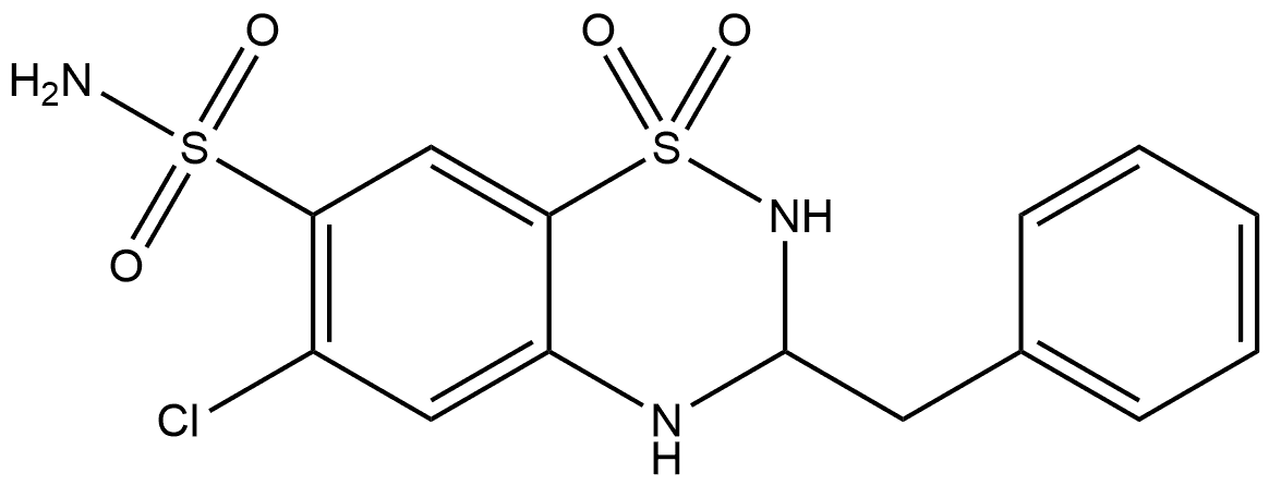 (+)-Benzylhydrochlorothiazide Structure