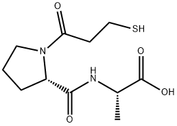 L-Alanine, N-[1-(3-mercapto-1-oxopropyl)-L-prolyl]- (9CI) Structure