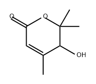 2H-Pyran-2-one, 5,6-dihydro-5-hydroxy-4,6,6-trimethyl- 구조식 이미지