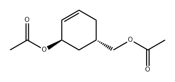 3-Cyclohexene-1-methanol, 5-(acetyloxy)-, acetate, trans- (9CI) Structure