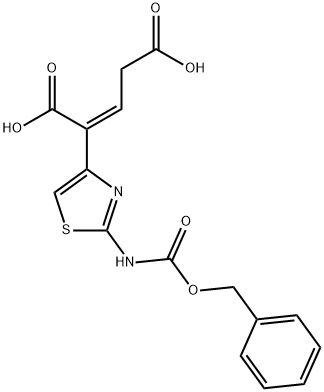 2-Pentenedioic acid, 2-[2-[[(phenylmethoxy)carbonyl]amino]-4-thiazolyl]-, (Z)- (9CI) Structure