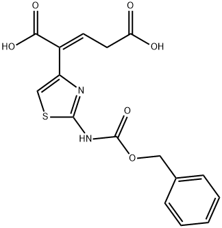 2-Pentenedioic acid, 2-[2-[[(phenylmethoxy)carbonyl]amino]-4-thiazolyl]-, (E)- (9CI) Structure