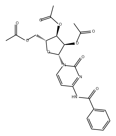 Cytidine, N-benzoyl-, 2',3',5'-triacetate Structure