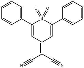 Propanedinitrile, 2-(1,1-dioxido-2,6-diphenyl-4H-thiopyran-4-ylidene)- 구조식 이미지