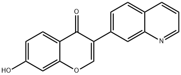 7-Hydroxy-3-(quinolin-7-yl)-4H-chromen-4-one 구조식 이미지