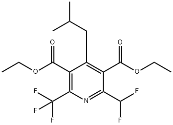 3,5-Pyridinedicarboxylic acid, 2-(difluoromethyl)-4-(2-methylpropyl)-6-(trifluoromethyl)-, 3,5-diethyl ester Structure