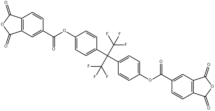 5-Isobenzofurancarboxylic acid, 1,3-dihydro-1,3-dioxo-, 5,5'-[[2,2,2-trifluoro-1-(trifluoromethyl)ethylidene]di-4,1-phenylene] ester Structure