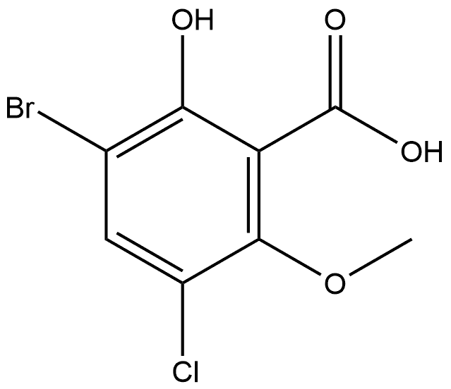 3-Bromo-5-chloro-2-hydroxy-6-methoxybenzoic acid Structure