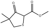 2-Thiophenecarboxylic acid, tetrahydro-4,4-dimethyl-3-oxo-, methyl ester 구조식 이미지