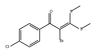 2-Propen-1-one, 2-bromo-1-(4-chlorophenyl)-3,3-bis(methylthio)- 구조식 이미지