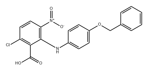 Benzoic acid, 6-chloro-3-nitro-2-[[4-(phenylmethoxy)phenyl]amino]- Structure