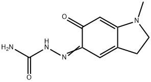 Hydrazinecarboxamide, 2-(1,2,3,6-tetrahydro-1-methyl-6-oxo-5H-indol-5-ylidene)- 구조식 이미지