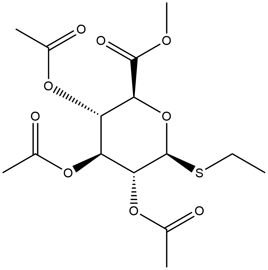 β-D-Glucopyranosiduronic acid, ethyl 1-thio-, methyl ester, 2,3,4-triacetate Structure