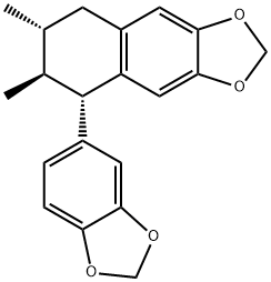 Naphtho[2,3-d]-1,3-dioxole, 5-(1,3-benzodioxol-5-yl)-5,6,7,8-tetrahydro-6,7-dimethyl-, (5S,6S,7R)- Structure