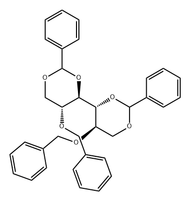 D-Mannitol, 2,5-bis-O-(phenylmethyl)-1,3:4,6-bis-O-(phenylmethylene)- Structure