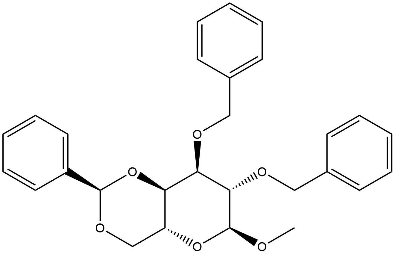 α-D-Altropyranoside, methyl 2,3-bis-O-(phenylmethyl)-4,6-O-[(R)-phenylmethylene]- Structure