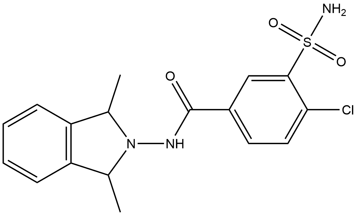 3-(Aminosulfonyl)-4-chloro-N-(1,3-dihydro-1,3-dimethyl-2H-isoindol-2-yl)benzamide Structure