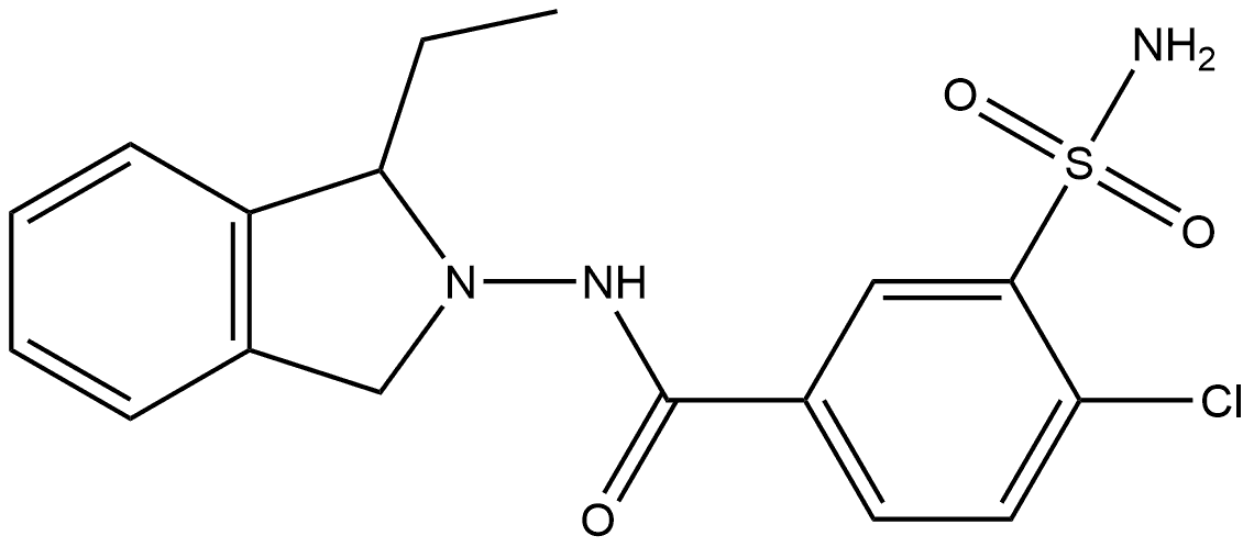 3-(Aminosulfonyl)-4-chloro-N-(1-ethyl-1,3-dihydro-2H-isoindol-2-yl)benzamide Structure