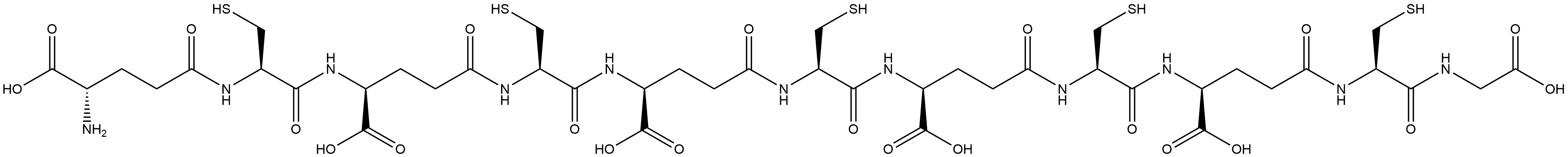 Glycine, L-γ-glutamyl-L-cysteinyl-L-γ-glutamyl-L-cysteinyl-L-γ-glutamyl-L-cysteinyl-L-γ-glutamyl-L-cysteinyl-L-γ-glutamyl-L-cysteinyl- Structure