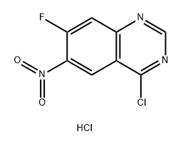 Quinazoline, 4-chloro-7-fluoro-6-nitro-, hydrochloride (1:1) Structure