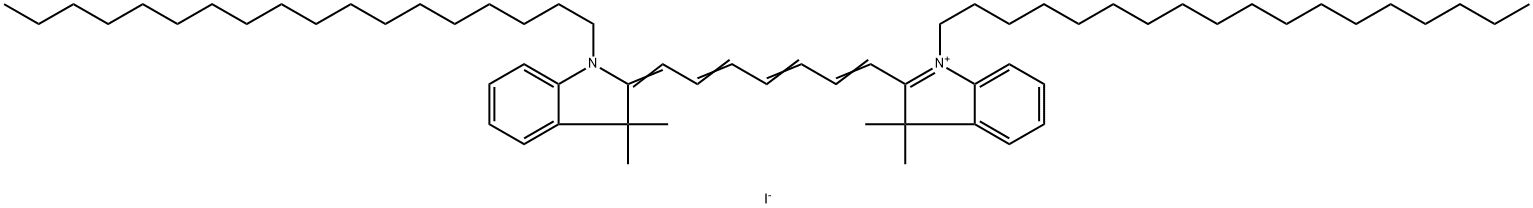 DiR'DiIC18(7) [1,1'-Dioctadecyl-3,3,3',3'-tetraMethylindotricarbocyanine iodide] 구조식 이미지