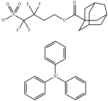 Sulfonium, triphenyl-, salt with 3,3,4,4-tetrafluoro-4-sulfobutyl tricyclo[3.3.1.13,7]decane-1-carboxylate (1:1) Structure