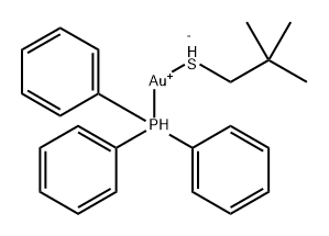 Gold, (2,2-dimethyl-1-propanethiolato)(triphenylphosphine)- Structure
