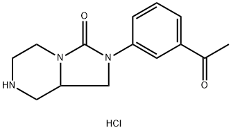 Imidazo[1,5-a]pyrazin-3(2H)-one, 2-(3-acetylphenyl)hexahydro-, hydrochloride (1:1) Structure