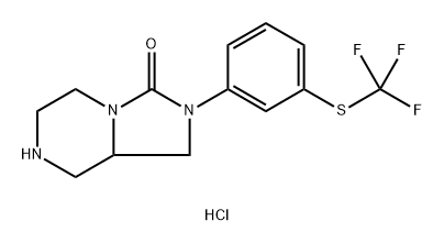 Imidazo[1,5-a]pyrazin-3(2H)-one, hexahydro-2-[3-[(trifluoromethyl)thio]phenyl]-, hydrochloride (1:1) Structure