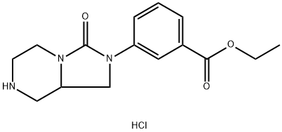 Benzoic acid, 3-(hexahydro-3-oxoimidazo[1,5-a]pyrazin-2(3H)-yl)-, ethyl ester, hydrochloride (1:1) Structure