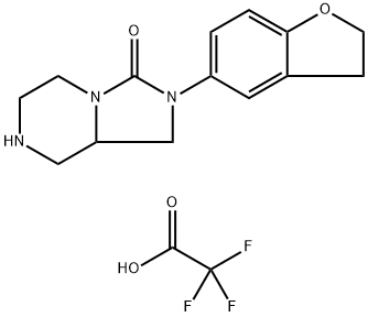 Imidazo[1,5-a]pyrazin-3(2H)-one, 2-(2,3-dihydro-5-benzofuranyl)hexahydro-, 2,2,2-trifluoroacetate (1:1) Structure